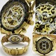 メンズ腕時計  【重厚なビッグフェイス】全面ゴールド3Dフルスケルトン自動巻き腕時計【全2色・保証書付】/ブラック - 縮小画像2
