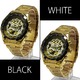 メンズ腕時計  【重厚なビッグフェイス】全面ゴールド3Dフルスケルトン自動巻き腕時計【全2色・保証書付】/ブラック - 縮小画像3