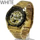 メンズ腕時計  【重厚なビッグフェイス】全面ゴールド3Dフルスケルトン自動巻き腕時計【全2色・保証書付】/ブラック - 縮小画像5