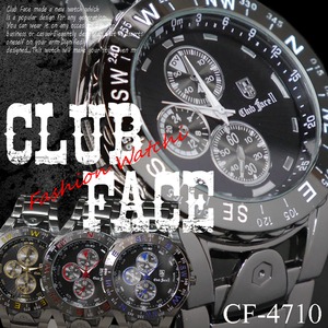 メンズ腕時計  ブラックメタルバンド　メンズウォッチ◇腕時計　CF-4710/ホワイト - 拡大画像