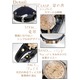 レディース腕時計　ジルコニア　カットグラス　本革テイストバンド　レディース/ブラック - 縮小画像4