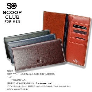 メンズ長財布 【Scoop Club】シュリンクエンボス　長財布/キャメル