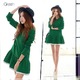 大きいサイズ☆2カラー裾パイピングシンプルワンピース/グリーン2L - 縮小画像2