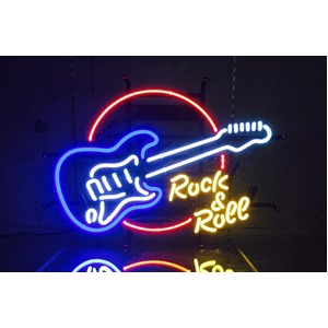 ネオンサイン Guitar ROCK N' ROLL （ネオン管 看板 アメリカン雑貨 ・NEON SIGN・ネオンサイン）