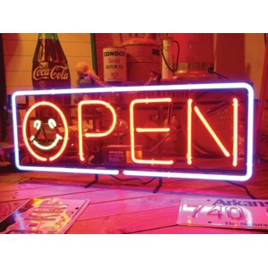 ネオンサイン 【SMILE OPEN】スマイルオープン（ネオン管 看板 アメリカン雑貨 ・NEON SIGN・ネオンサイン）