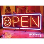 ネオンサイン 【SMILE OPEN】スマイルオープン（ネオン管 看板 アメリカン雑貨 ・NEON SIGN・ネオンサイン）