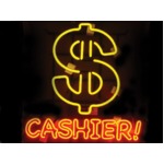 ネオンサイン 【CASHIER】キャッシャー（ドルマーク$$）（ネオン管 看板 アメリカン雑貨 ・NEON SIGN・ネオンサイン）