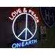 ネオンサイン LOVE＆PEACE ON EARTH （ネオン管 看板 アメリカン雑貨 ・NEON SIGN・ネオンサイン） - 縮小画像2