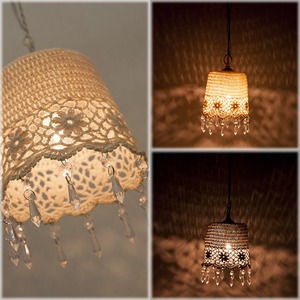 【Chandelier French Lace Ceiling Lamp】ヨーロッパ風★フレンチレース シーリングランプ♪／【クリームCREAM】