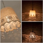 【Chandelier French Lace Ceiling Lamp】ヨーロッパ風★フレンチレース シーリングランプ♪／【クリームCREAM】