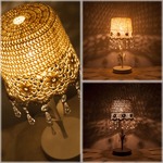 【Chandelier French Lace Table Lamp】ヨーロッパ風★フレンチレース テーブルランプ／ブラウン