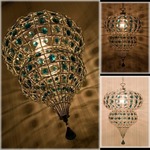 【Morocco Bijou Lamp】★ 1灯 モロッコビジューペンダントランプ♪GREEN♪