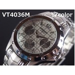 メンズ腕時計  VITAROSOメンズ腕時計 メタルウォッチ 日本製ムーブメント クロノデザイン/シルバーホワイト