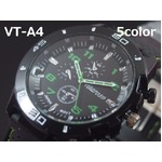 メンズ腕時計 VITAROSOメンズ腕時計 ラバーウォッチ 日本製ムーブメント クロノデザイン/グリーン