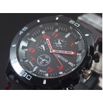 メンズ腕時計 VITAROSOメンズ腕時計 ラバーウォッチ 日本製ムーブメント クロノデザイン/レッド