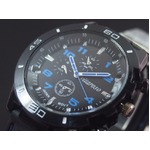 メンズ腕時計 VITAROSOメンズ腕時計 ラバーウォッチ 日本製ムーブメント クロノデザイン/レッド