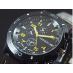 メンズ腕時計 VITAROSOメンズ腕時計 ラバーウォッチ 日本製ムーブメント クロノデザイン/イエロー
