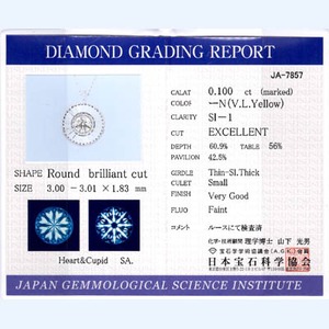 K18 ホワイトゴールド プチ ペンダント&ネックレス H&C ダイヤモンド 0.1ct 4月誕生石