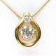 K18 イエローゴールド プチ ペンダント＆ネックレス ダイヤモンド 0.352ct 4月誕生石 - 縮小画像2