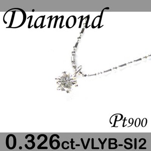 Pt900 プラチナ プチ ペンダント＆ネックレス カラー ダイヤモンド 0.326ct 4月誕生石 - 拡大画像