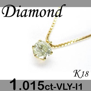 K18 イエローゴールド プチ ペンダント＆ネックレス ダイヤモンド 1.015ct 4月誕生石 - 拡大画像