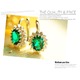 豪華な緑のエメラルド925純銀ピアス・デザインジュエリー　5月誕生石 - 縮小画像2