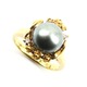 K18ダイヤ 黒真珠(パール) 宝石リング 6月誕生石/12号 - 縮小画像2