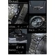 メンズ腕時計　デザインクロノグラフ　ブラック　メタルバンド/ブルー字 - 縮小画像3