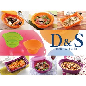 D&S シリコンミニオーバルスチーマー(オレンジ)　★電子レンジ、オーブン、冷凍庫、食器洗浄機OK!