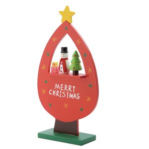 【クリスマス】ウッドスノーマンツリ-スタンド CT -259