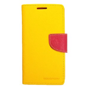 【全8色】GALAXY S4 (SC-04E) 用 Mercury Fancy Diary (イエロー＆ホットピンク)