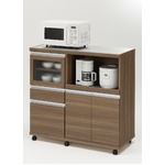 フナモコ ハイタイプキッチンカウンター 【幅102.5×高さ98.3cm】 リアルウォールナット MRD-102