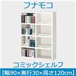 フナモコ コミックシェルフ 【幅90×高さ120cm】 スーパーホワイト WBW-94L