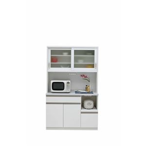 共和産業 サブレ 食器棚 120キッチンボードS-2 ホワイト 扉タイプ 【幅120×高さ195cm】 - 拡大画像
