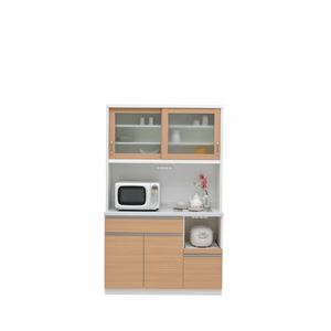 共和産業 サブレ 食器棚 120キッチンボードS-2 ナチュラル 扉タイプ 【幅120×高さ195cm】 - 拡大画像