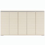 フナモコ 奥行31cm薄型リビング収納 【幅150.5×高さ84cm】 ホワイトウッド LBS-150