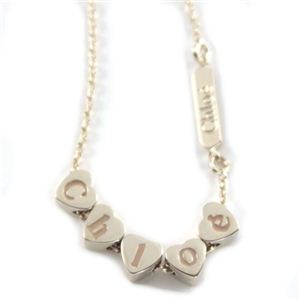 Chloe（クロエ） アクセサリー Heat Charm ハートチャーム ハートキューブ ロゴペンダント ゴールド×ベージュ サテン 2O0499 AX7 13V