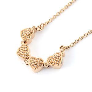 FOLLI FOLLIE（フォリフォリ） Heart4Heart Necklace ハート4ハート ネックレス ピンクゴールド 3N0T013RS