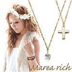 Marea rich（マレアリッチ） K10 クロスチーフ・ホワイトクォーツ 2WAY ロングネックレス ゴールド 10KJ-20