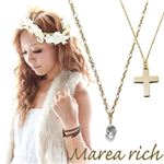 Marea rich（マレアリッチ） K10 クロスモチーフ・ホワイトクォーツ 2WAY ロングネックレス ゴールド 10KJ-23