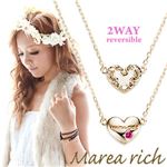 Marea rich（マレアリッチ） Heart series K10 ハートモチーフネックレス 2WAY リバーシブル ゴールド×ルビー 11KJ-31