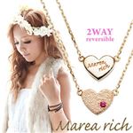 Marea rich（マレアリッチ） Heart series K10 ハートモチーフネックレス 2WAY リバーシブル ゴールド×ルビー 11KJ-32