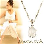 Marea rich（マレアリッチ） 半貴シリーズ K10 ネックレス ペンダント ゴールド×ホワイトムーン／ホワイトサファイア 12KJ-18