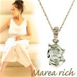 Marea rich（マレアリッチ） 半貴シリーズ K10 ネックレス ペンダント ゴールド×グリーンアメジスト／ホワイトサファイア 12KJ-20