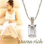 Marea rich（マレアリッチ） 半貴シリーズ K10 ネックレス ペンダント ゴールド×ホワイトクォーツ／ホワイトサファイア 12KJ-22