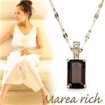 Marea rich（マレアリッチ） 半貴シリーズ K10 ネックレス ペンダント ゴールド×スモーキークォーツ／ホワイトサファイア 12KJ-24