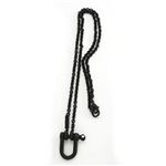 DIESEL（ディーゼル） アクセサリー Distressed U-Loop ロゴ ネックレス ペンダント ブラック DX0542040