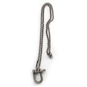 DIESEL（ディーゼル） アクセサリー Distressed U-Loop ロゴ ネックレス ペンダント シルバー DX0543040