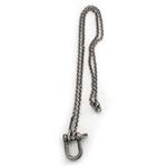 DIESEL（ディーゼル） アクセサリー Distressed U-Loop ロゴ ネックレス ペンダント シルバー DX0543040