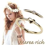 Marea rich（マレアリッチ） K10 ハートモチーフ・ダイヤ 2WAY ピンキーリング ゴールド×ダイヤモンド 3号 10KJ-19